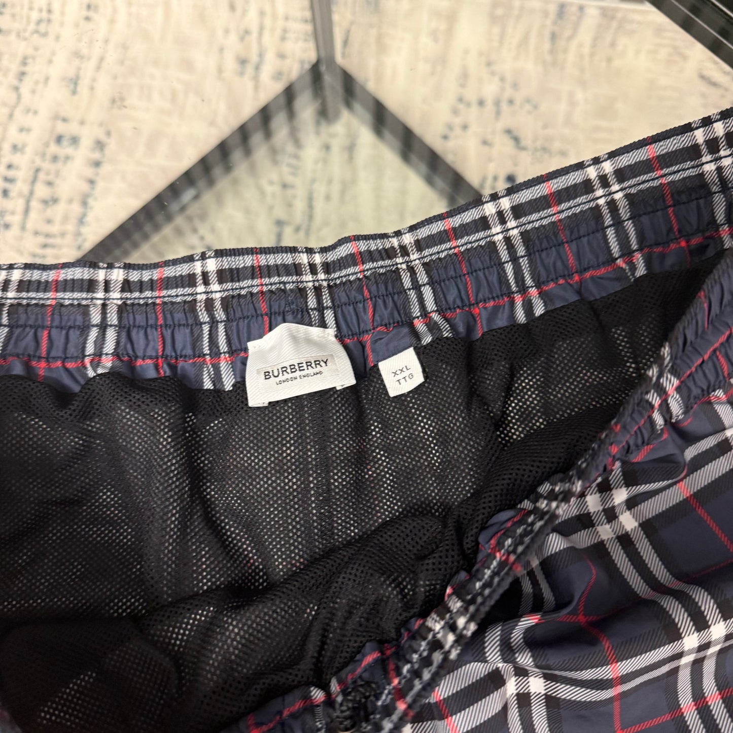 Navy Check SwimShorts