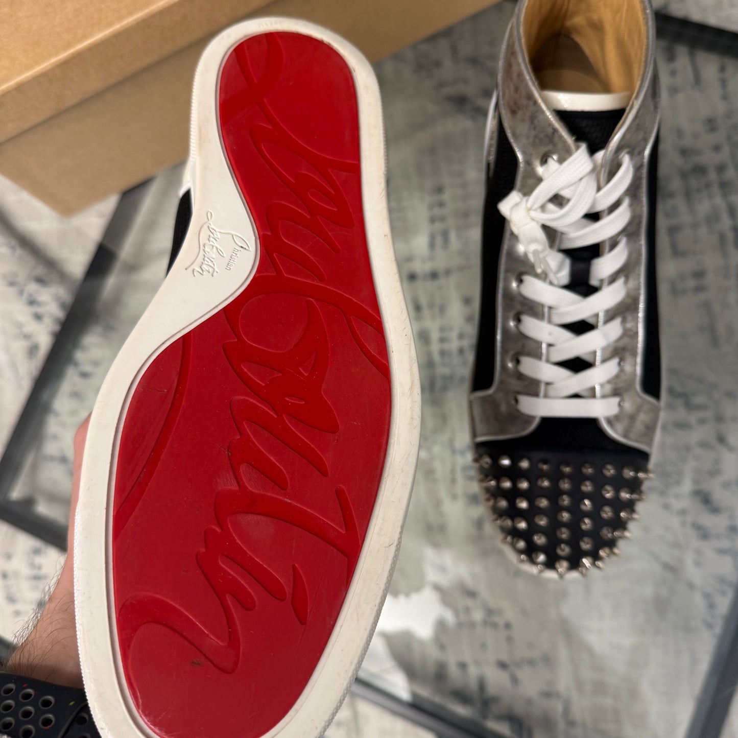 White Spike High Top Sneaker