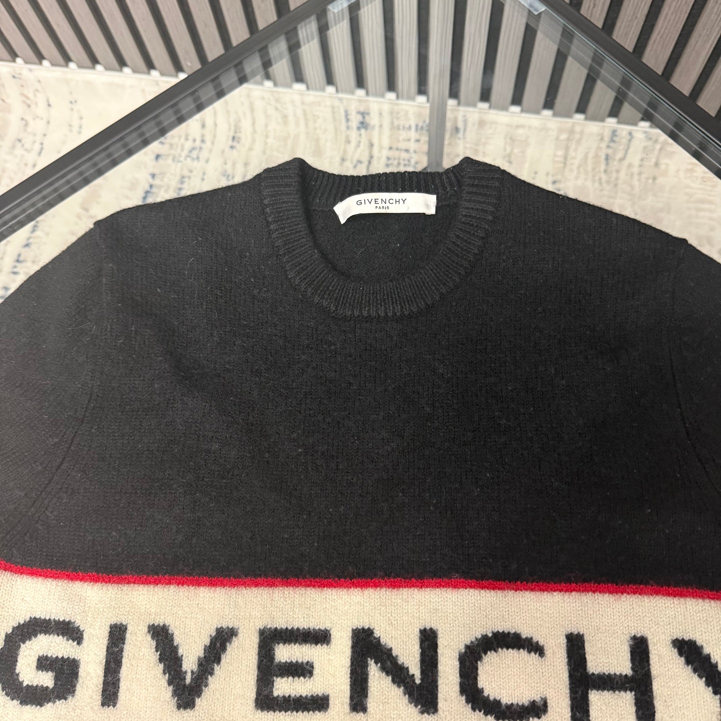 Navy Knit Sweatshirt