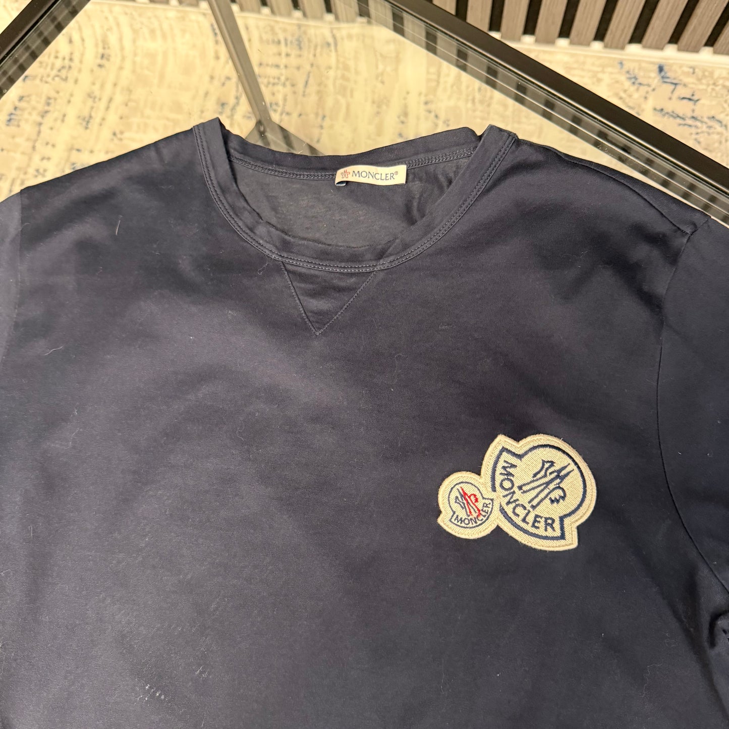Navy Double Badge T-Shirt