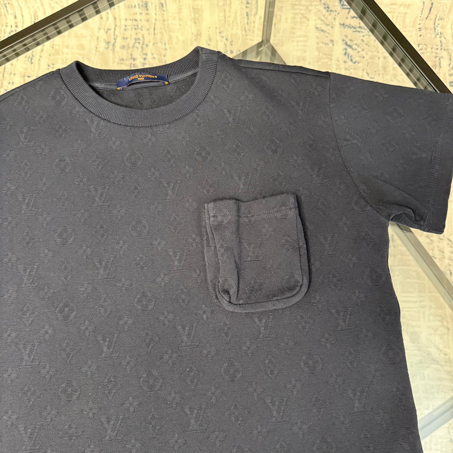 Navy Monogram Pocket T-Shirt