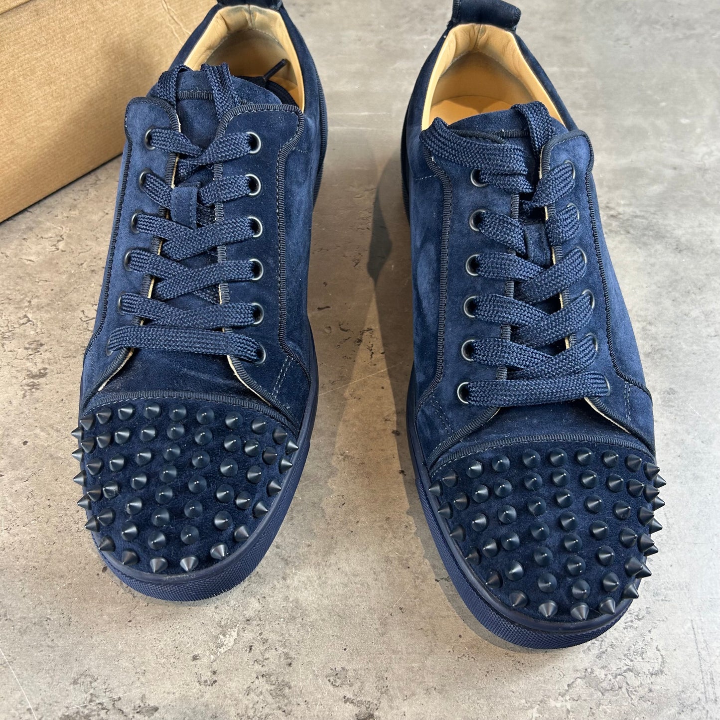 Navy Junior Suede Spike