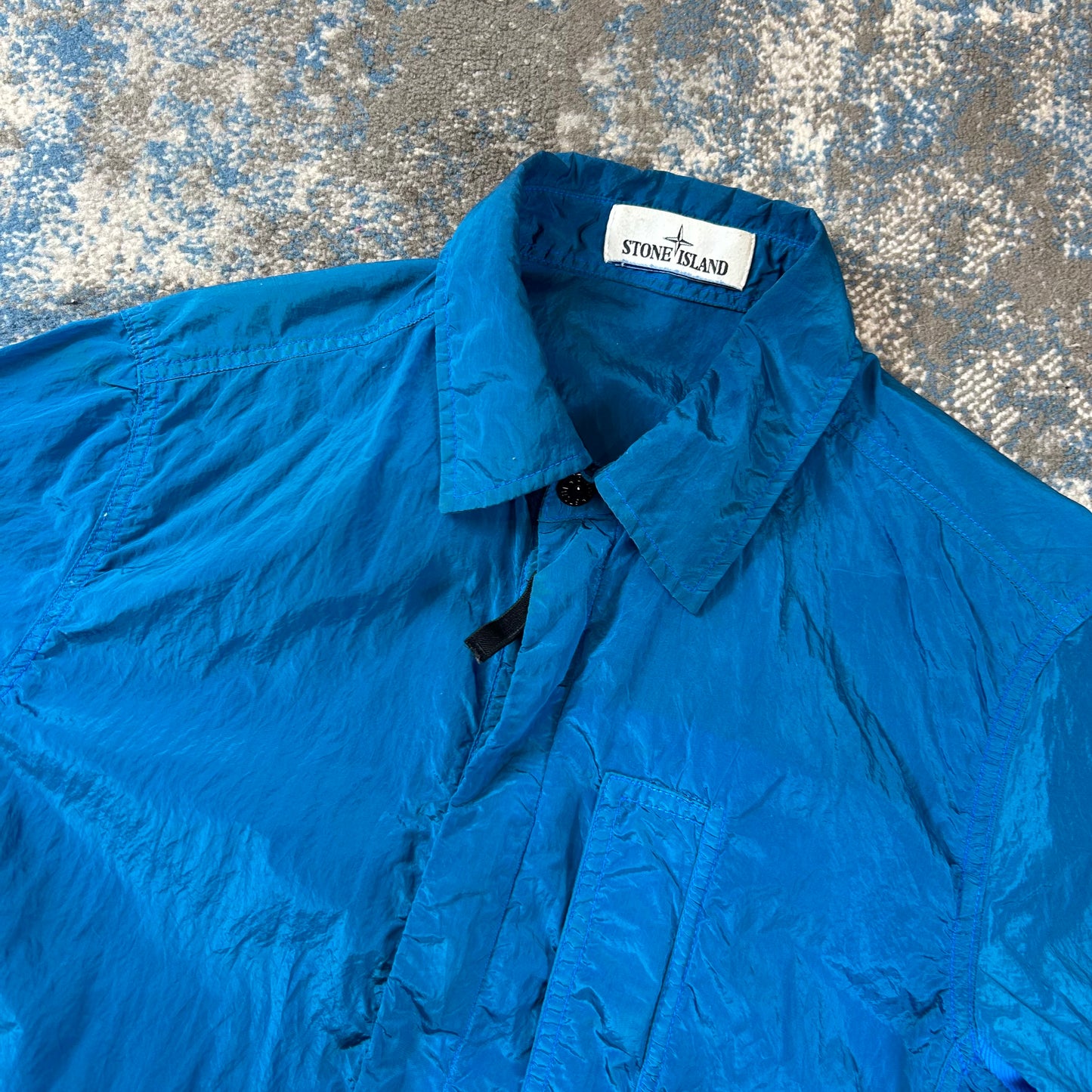 Blue Nylon Overshirt