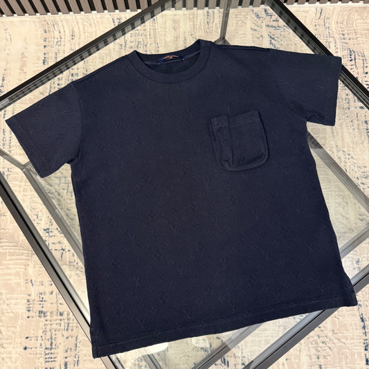 Navy Monogram Pocket T-Shirt