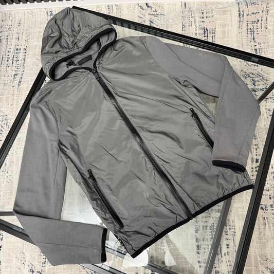Grey Quilted Hoodie
