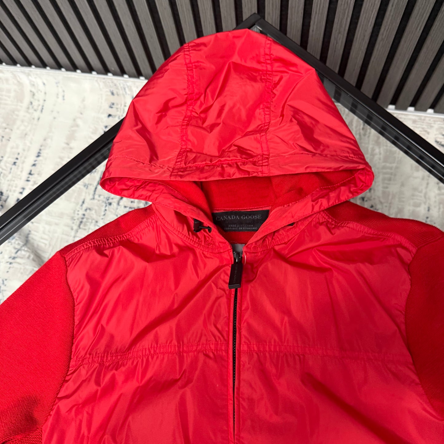 Red Quilted Hoodie