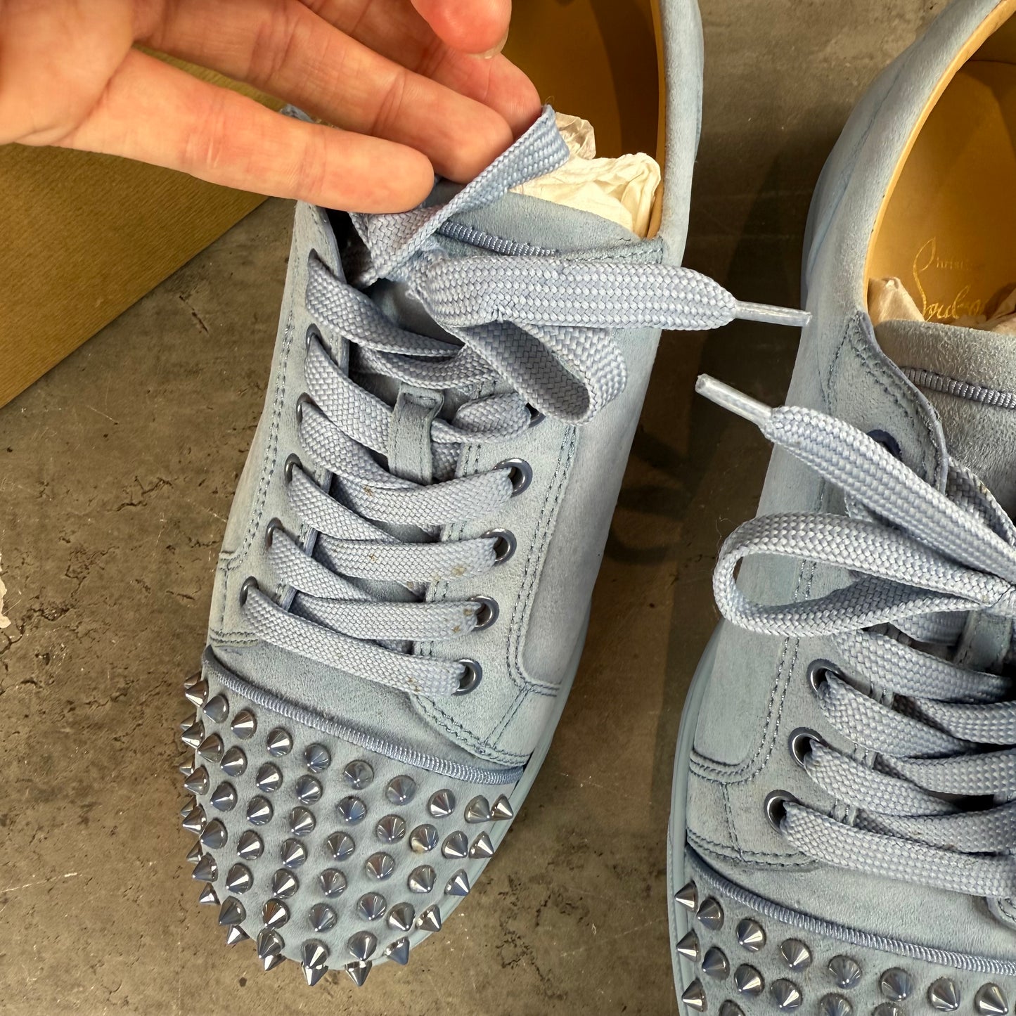 Baby Blue Junior Suede Spike