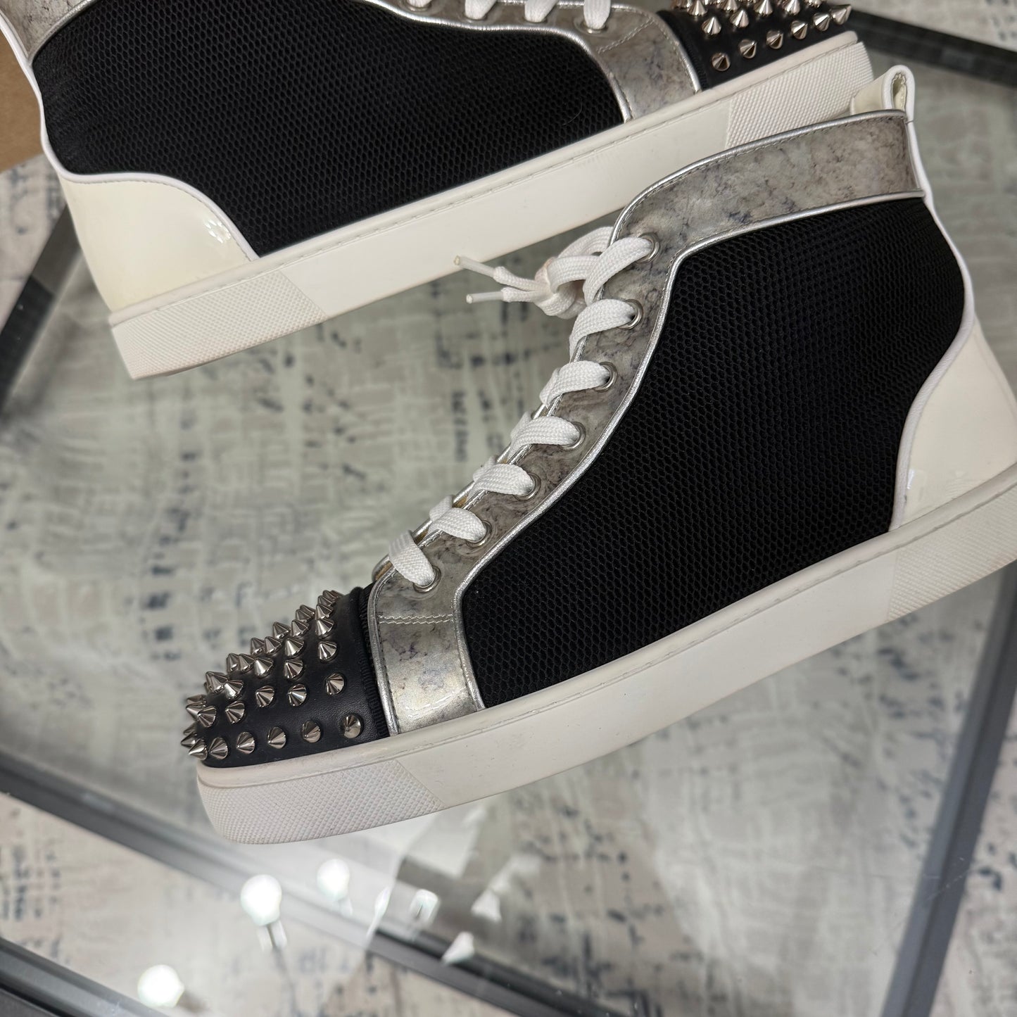 White Spike High Top Sneaker
