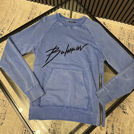 Blue Distressed Sweatshirt