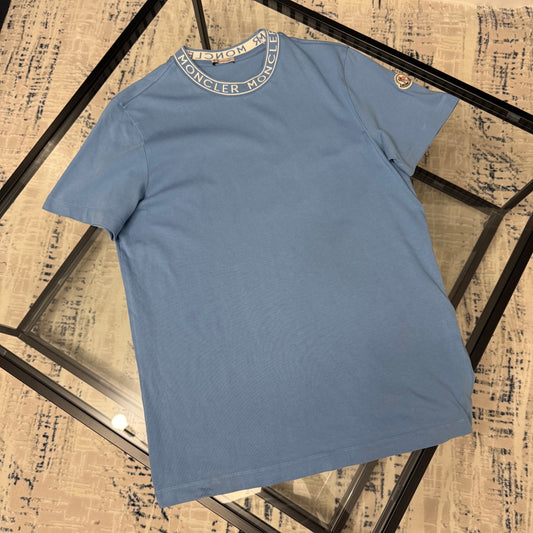 Blue Writing Collar T-Shirt