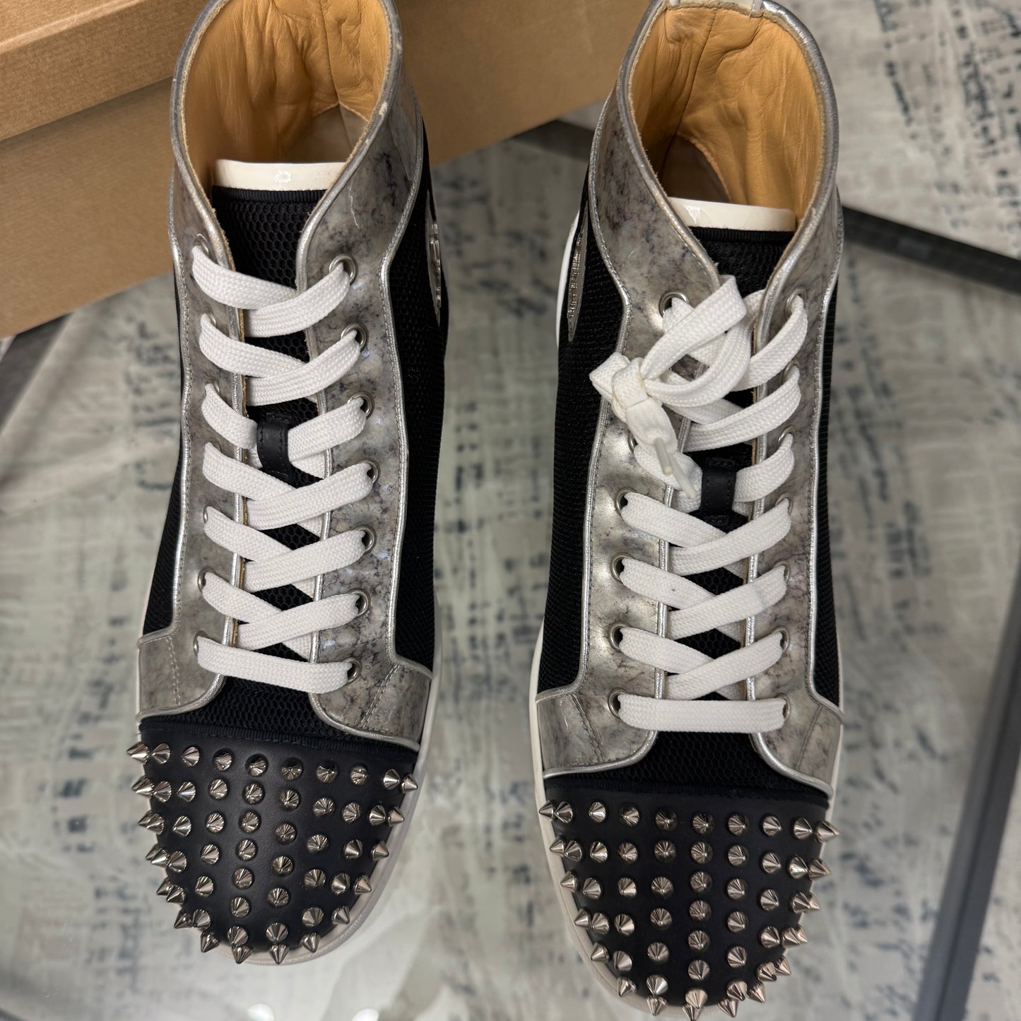 White Spike High Top Sneaker