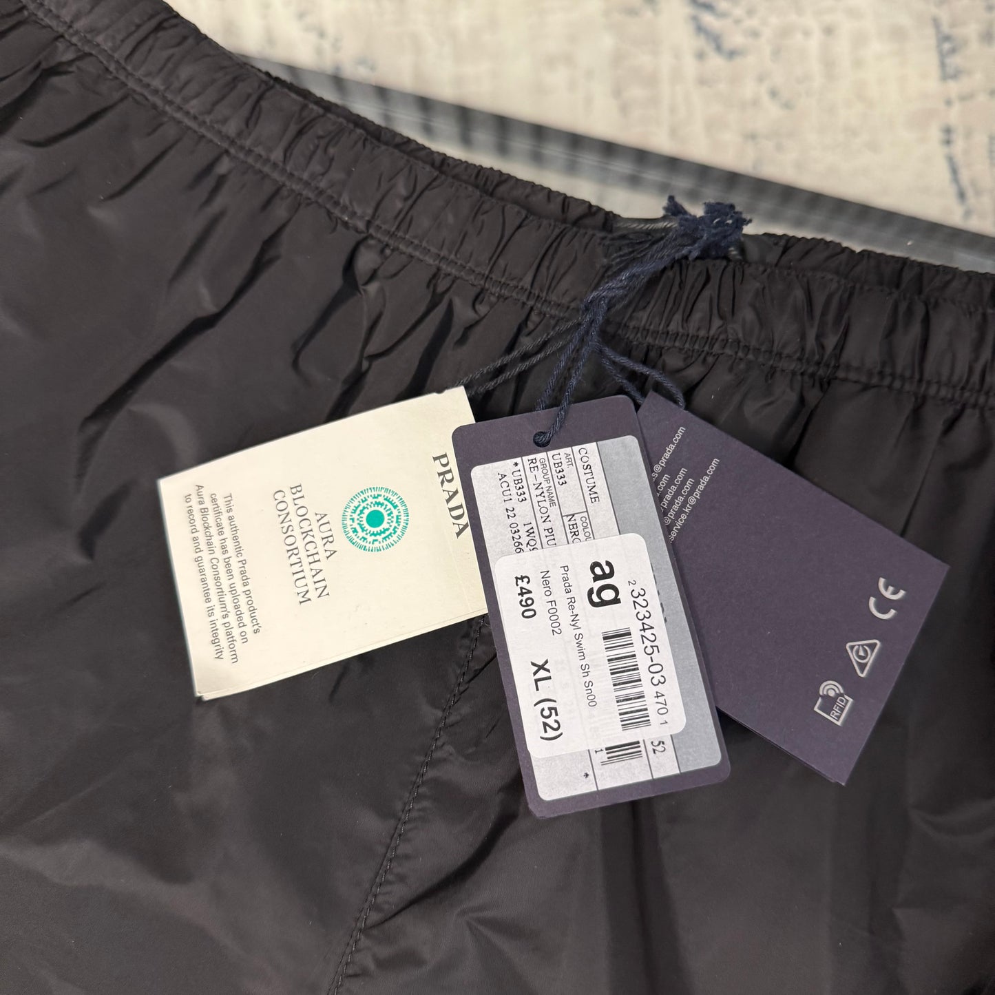 Black Metal Badge SwimShorts