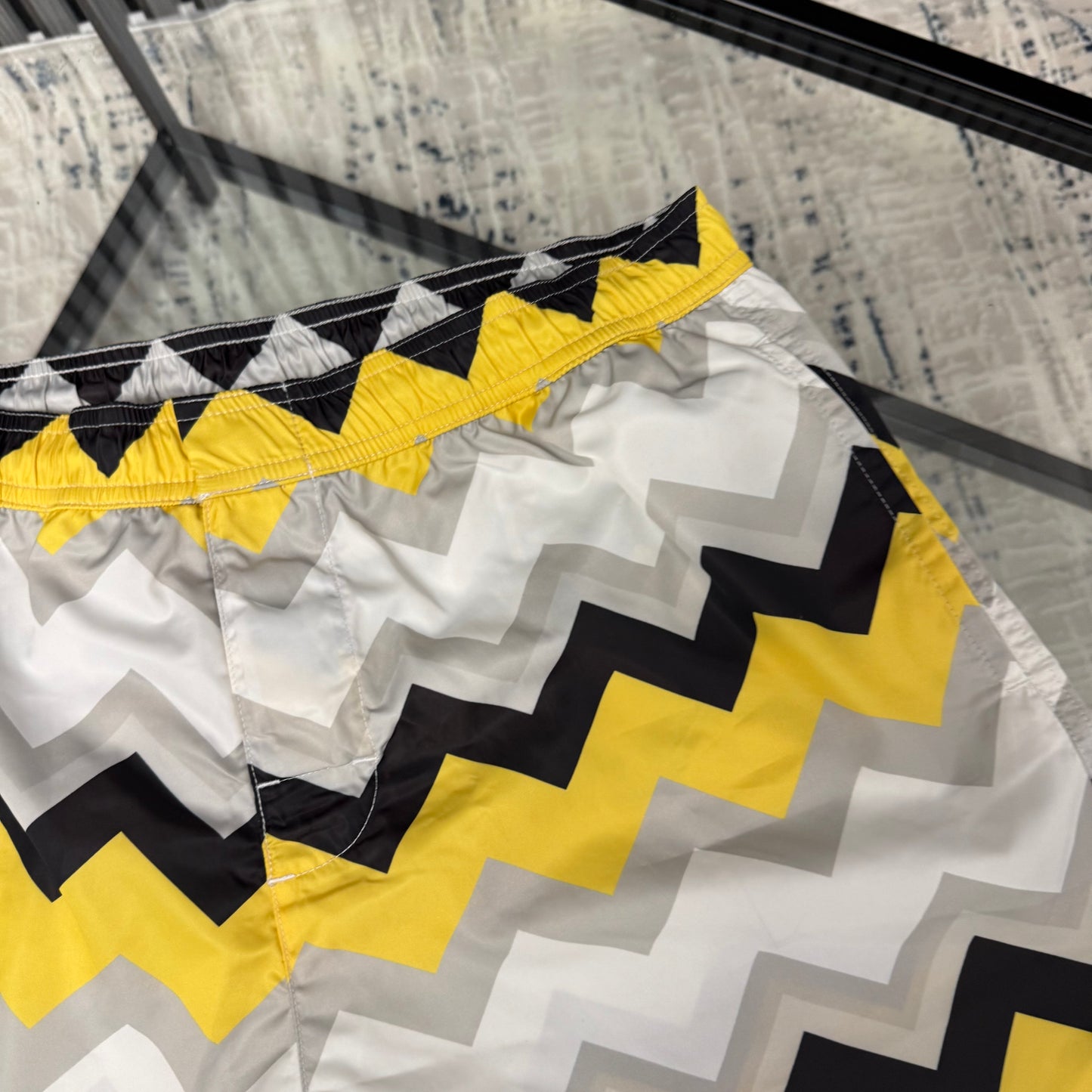 Yellow/White SwimShorts