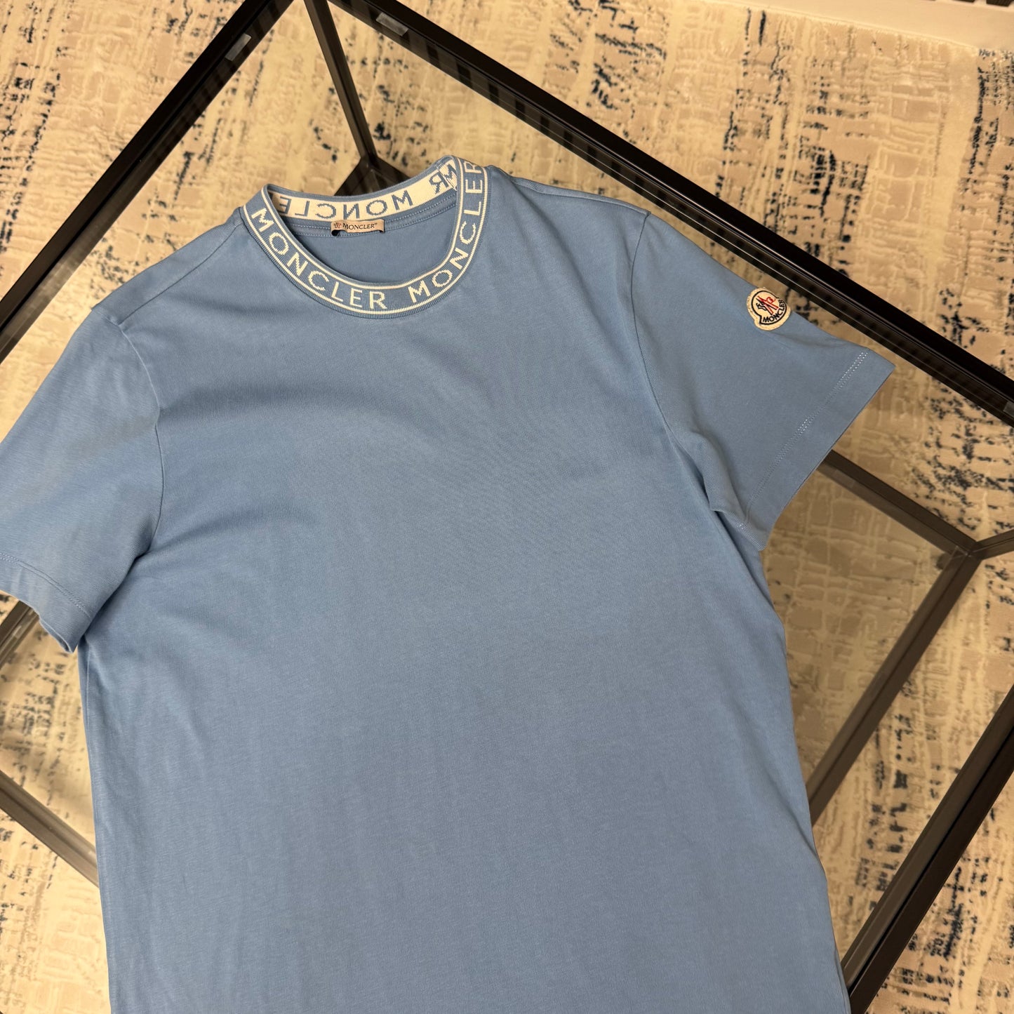 Blue Writing Collar T-Shirt