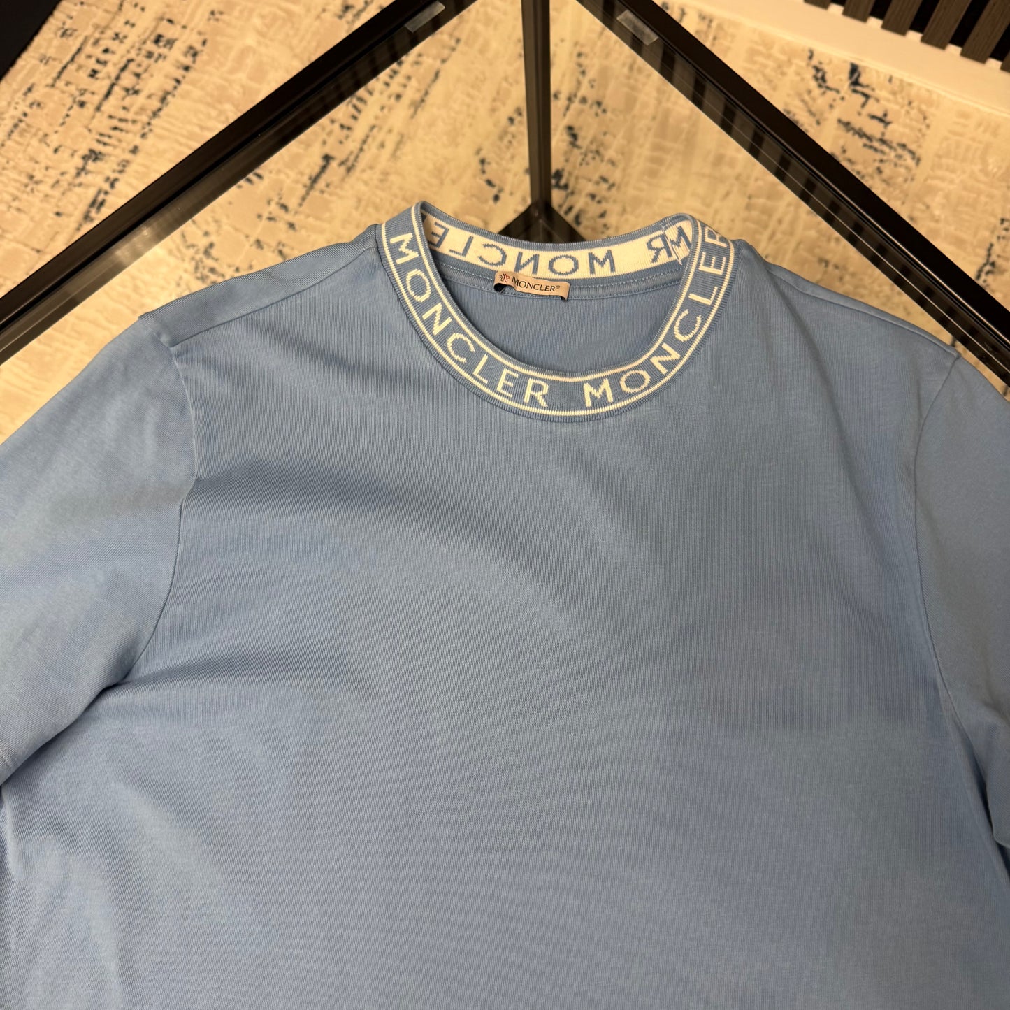 Blue Writing Collar T-Shirt