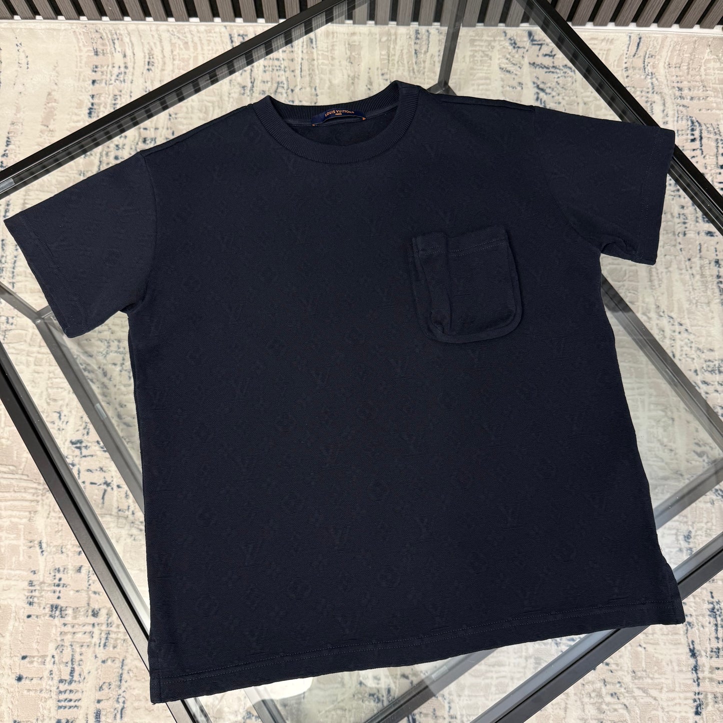 Navy Monogram Pocket T-Shirt