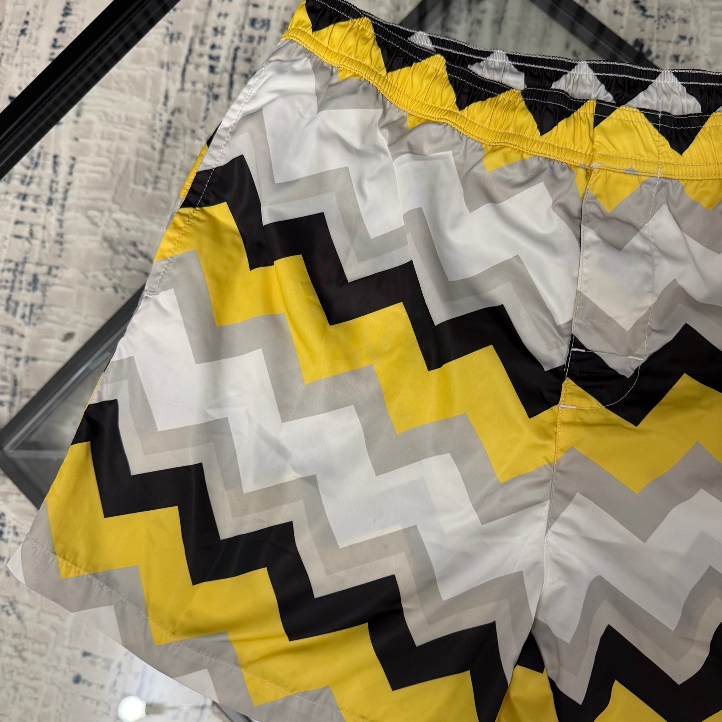 Yellow/White SwimShorts