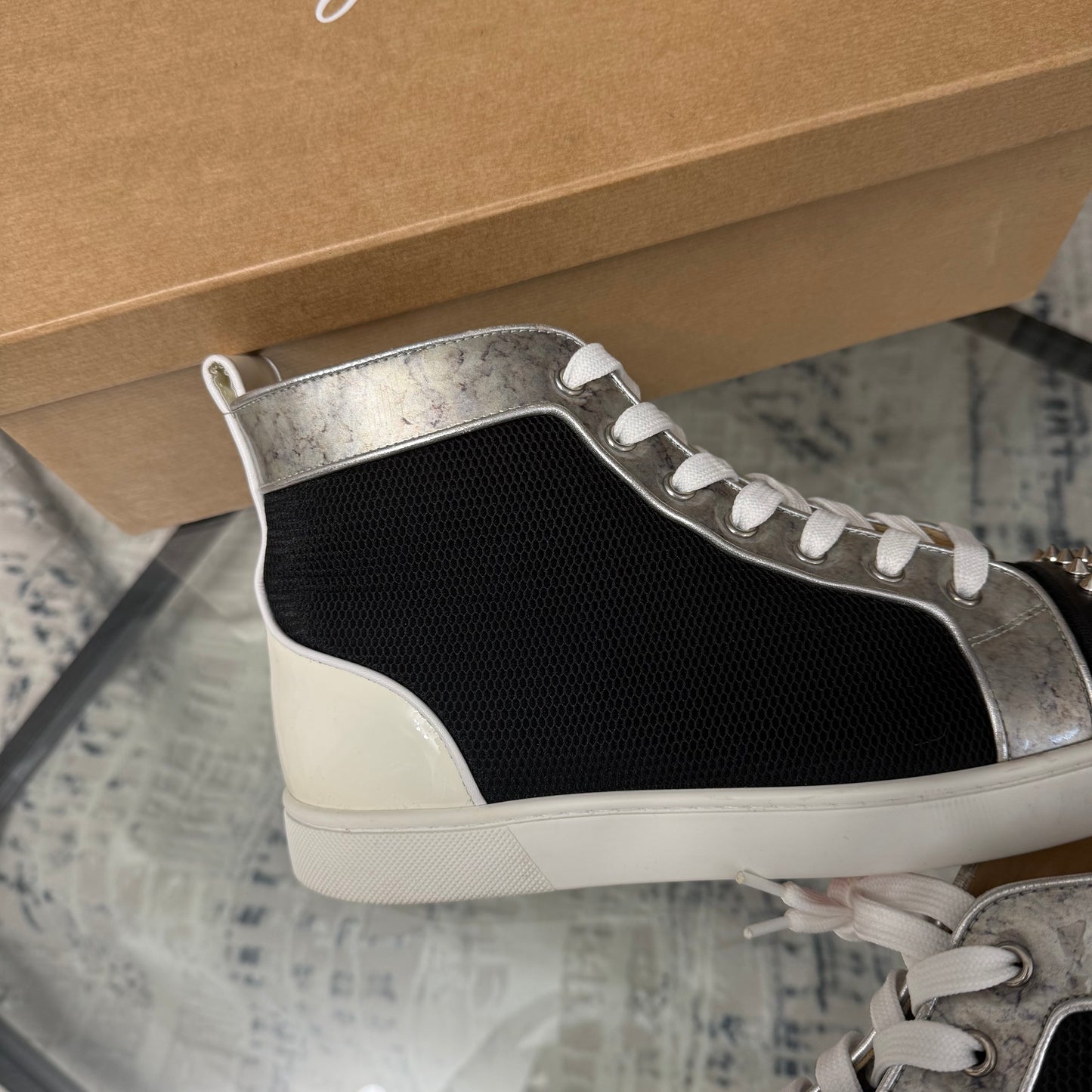 White Spike High Top Sneaker
