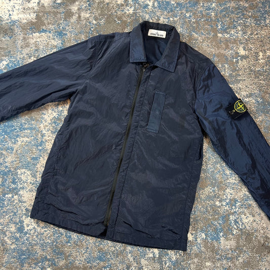 Navy Nylon Overshirt