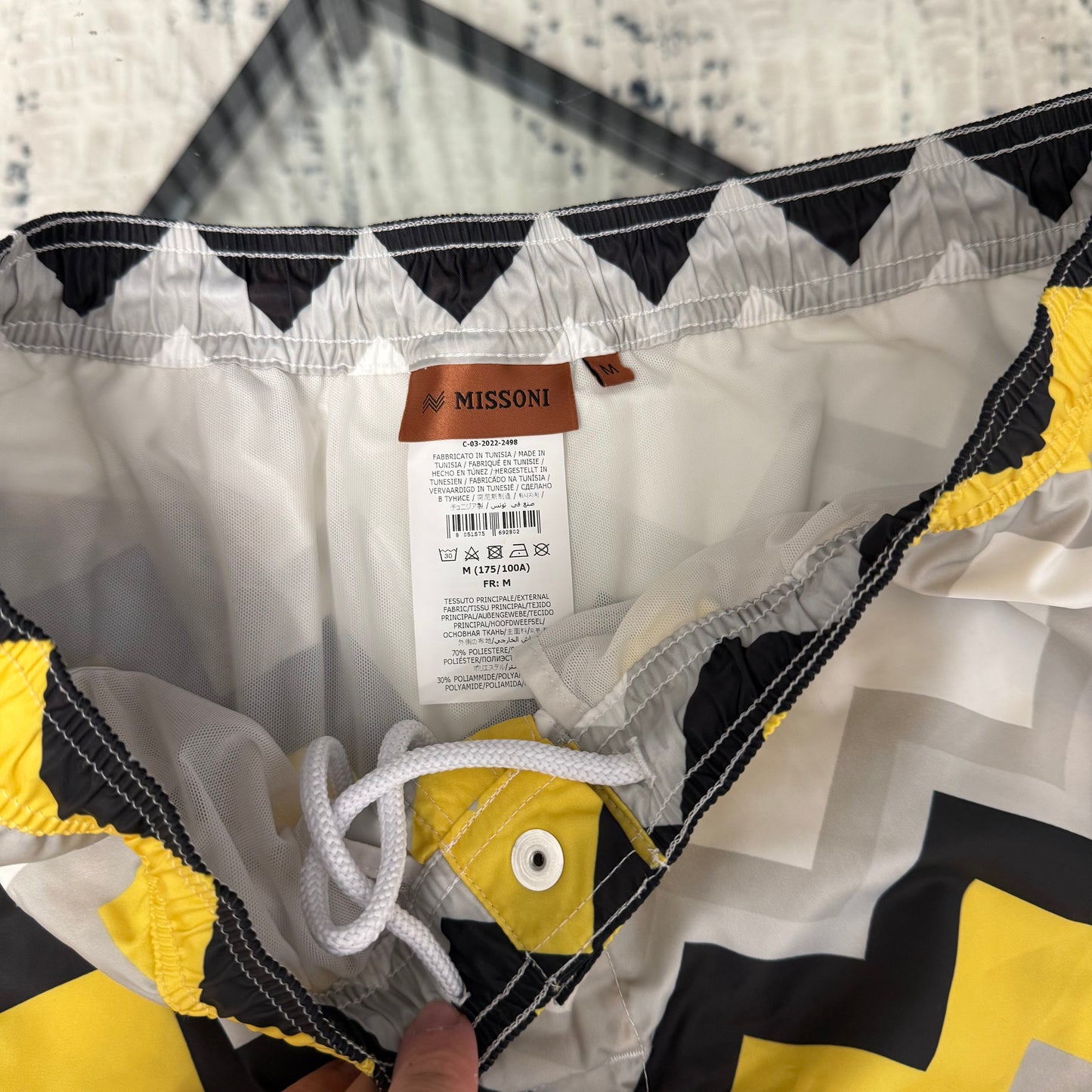 Yellow/White SwimShorts