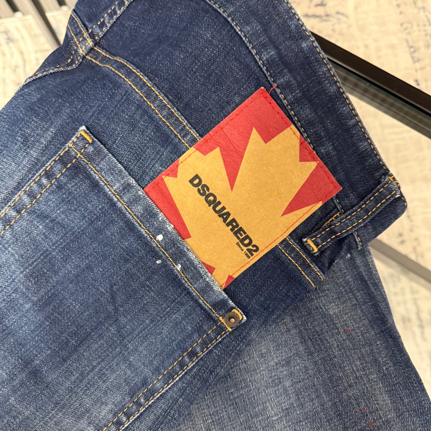 DSQ Red Splatter Jeans