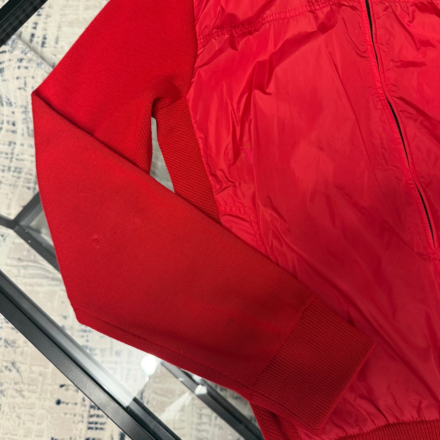 Red Quilted Hoodie