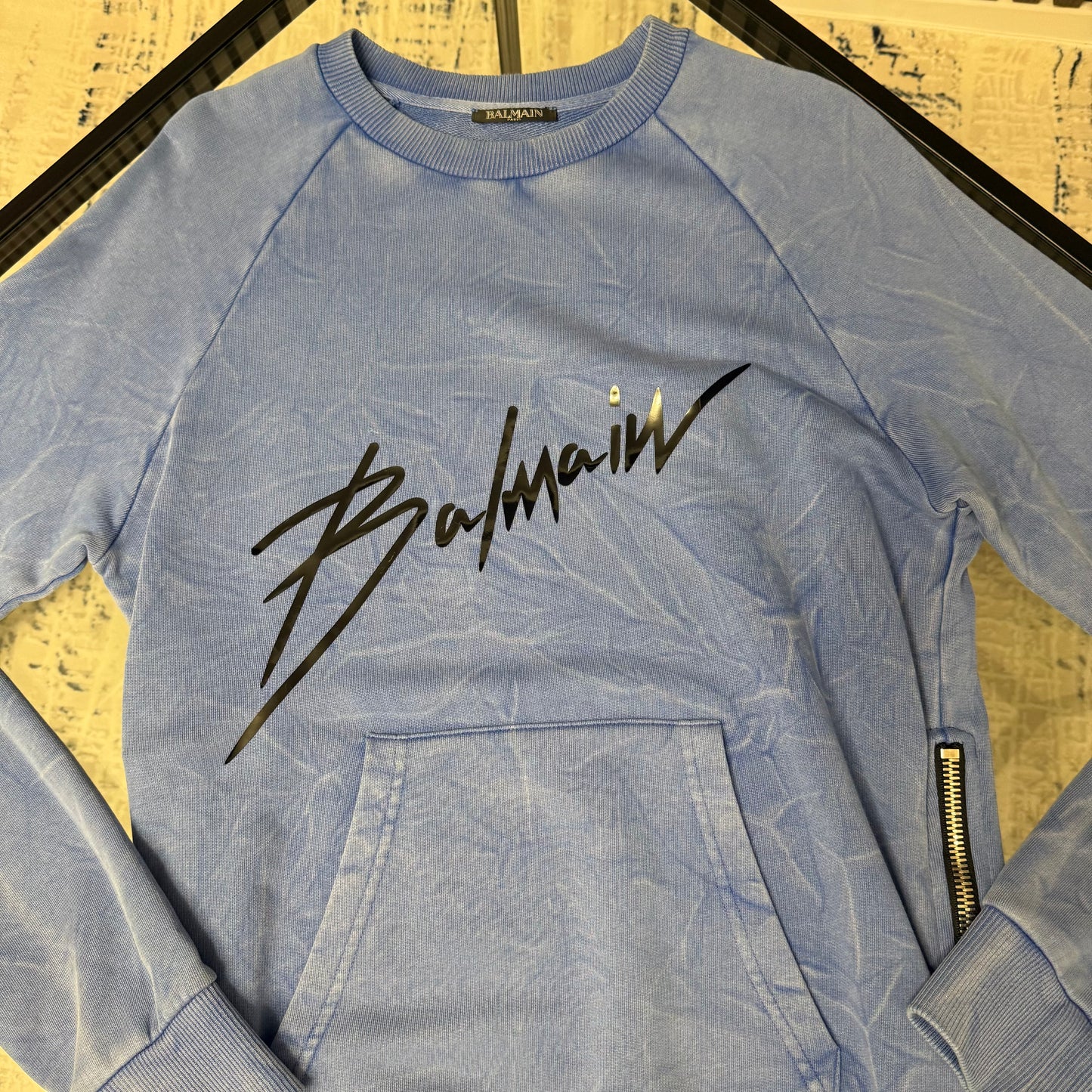 Blue Distressed Sweatshirt