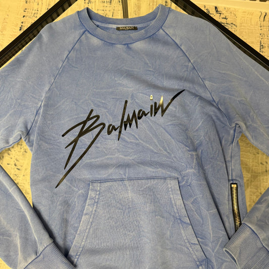 Blue Distressed Sweatshirt