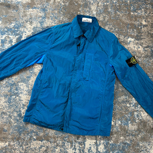 Blue Nylon Overshirt