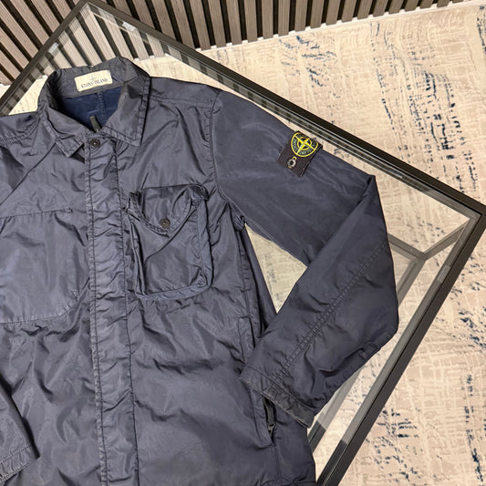 Navy Nylon Overshirt
