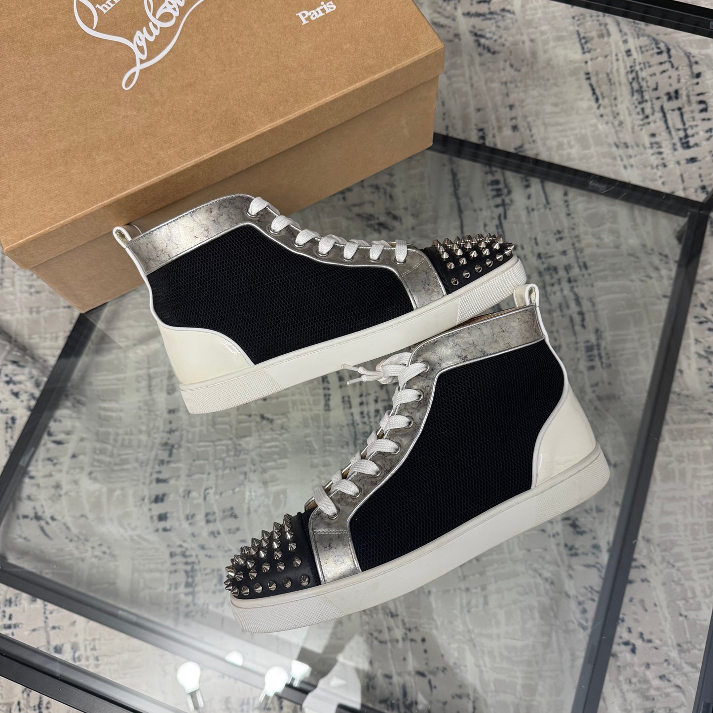 White Spike High Top Sneaker