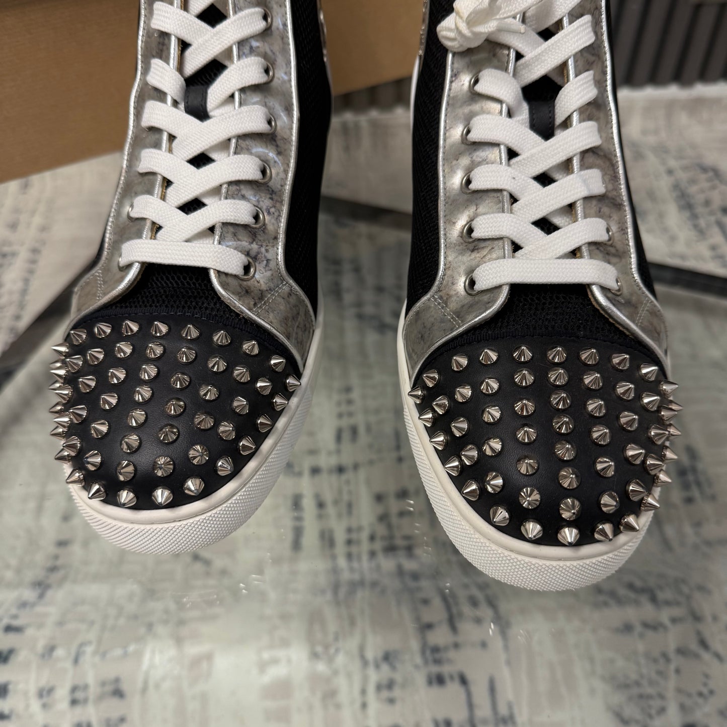 White Spike High Top Sneaker