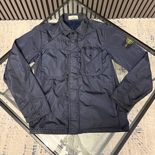 Navy Nylon Overshirt