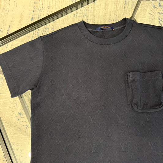 Navy Monogram Pocket T-Shirt