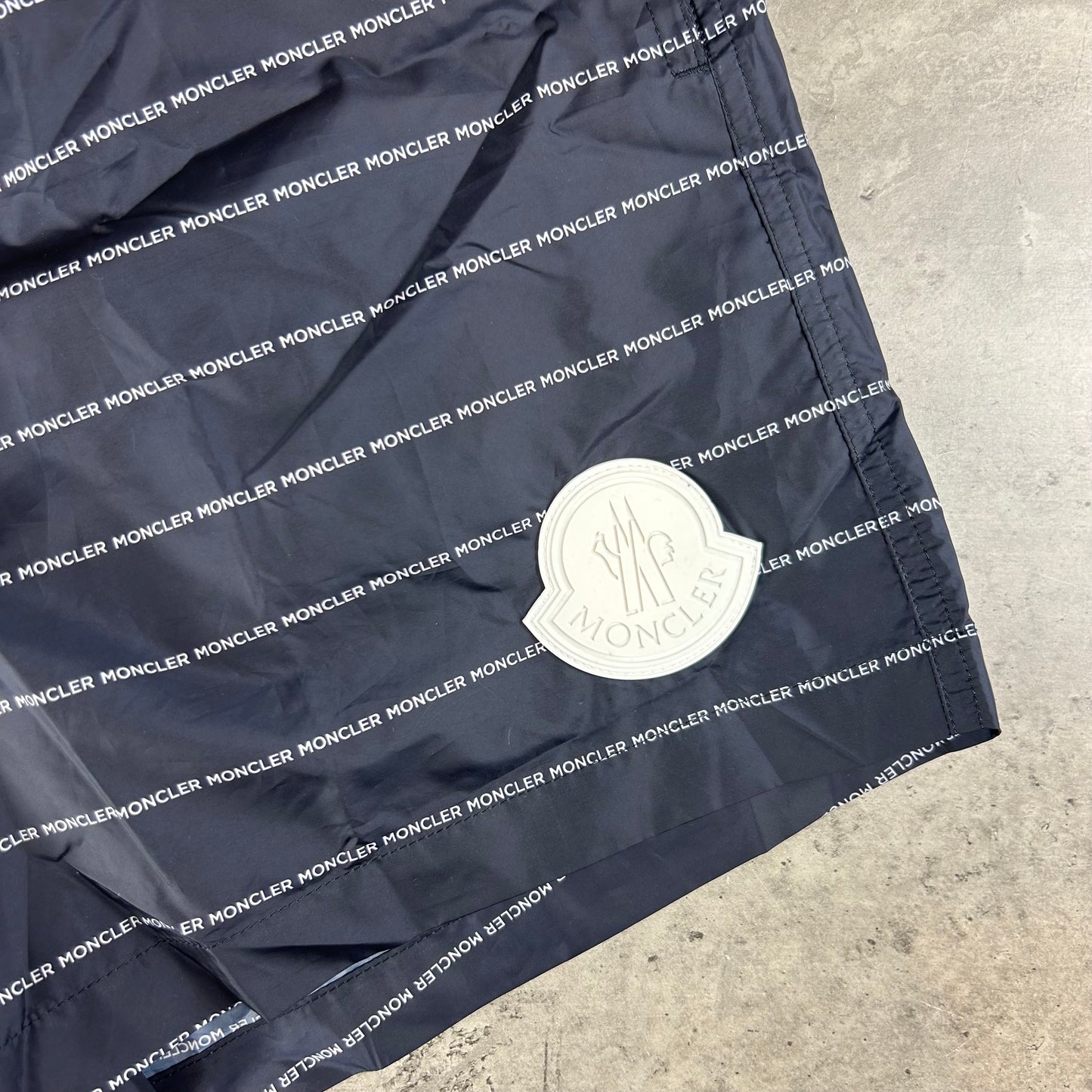 Navy Rubber Logo SwimShorts