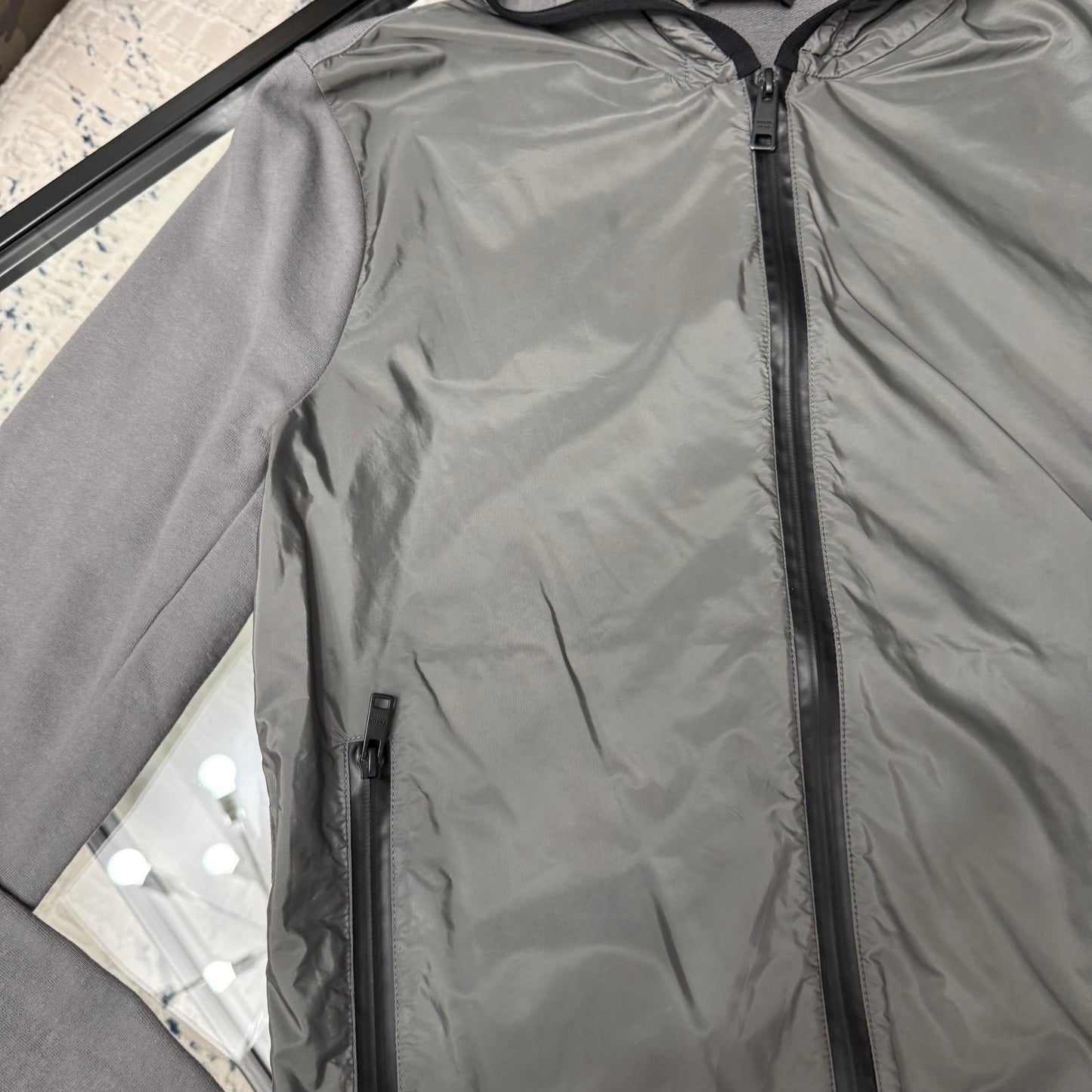 Grey Quilted Hoodie