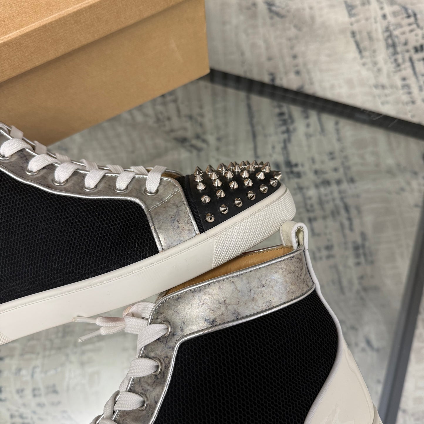 White Spike High Top Sneaker