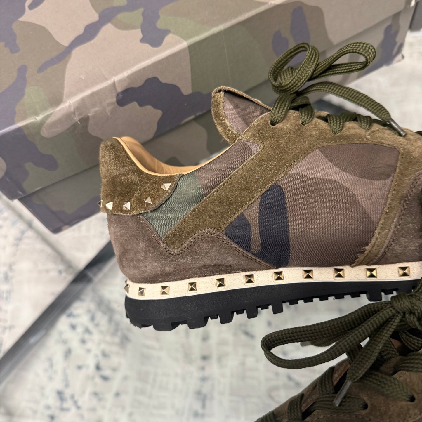 Olive Green Rockstud Runner
