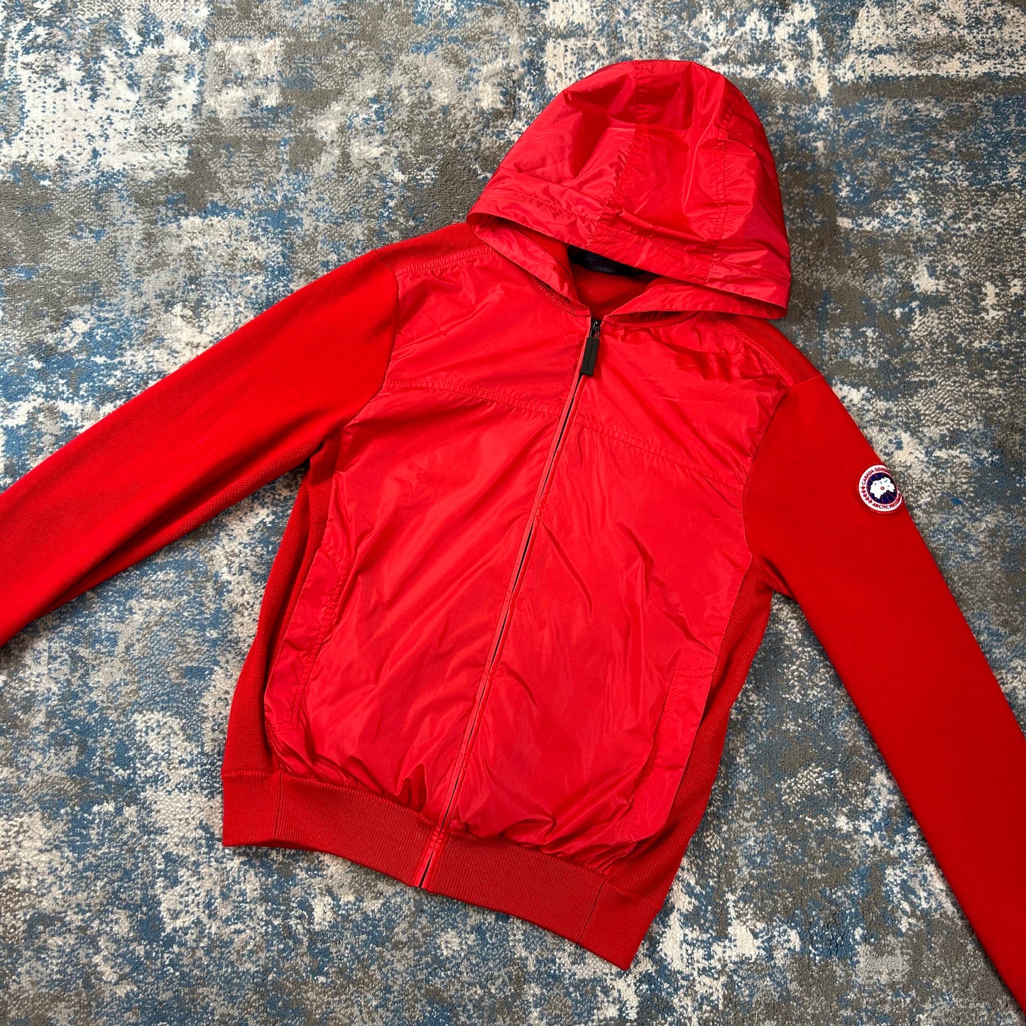 Red Quilted Hoodie