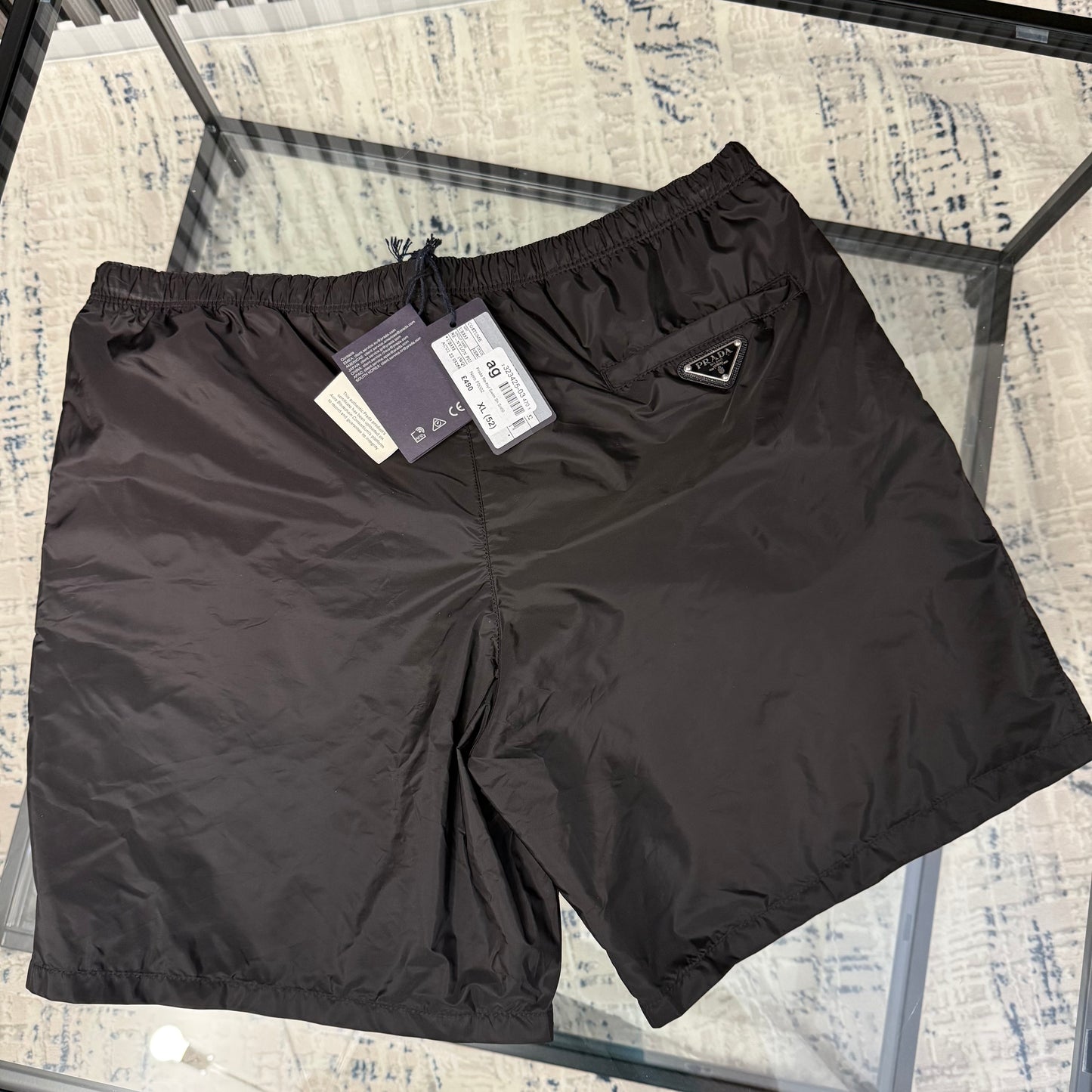 Black Metal Badge SwimShorts
