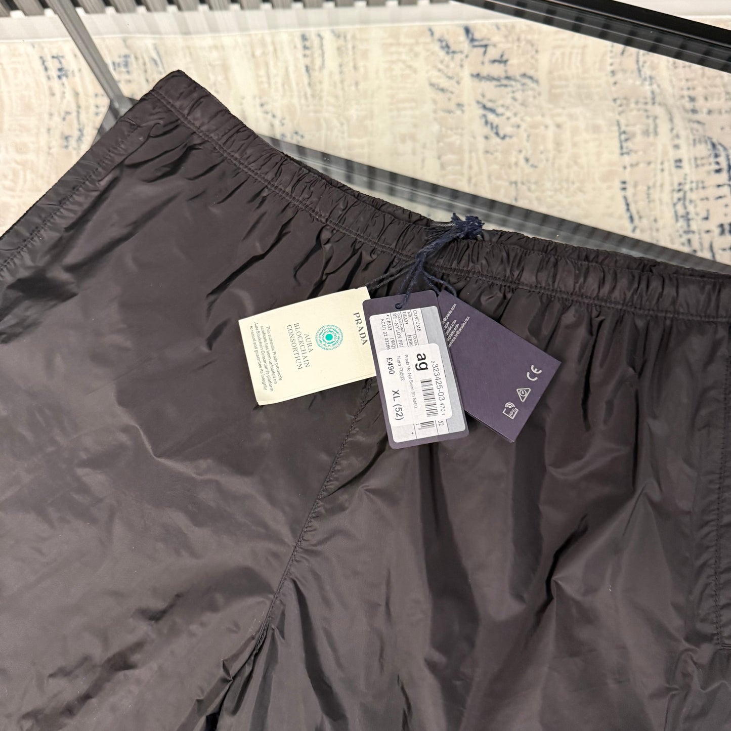 Black Metal Badge SwimShorts