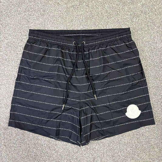 Navy Rubber Logo SwimShorts