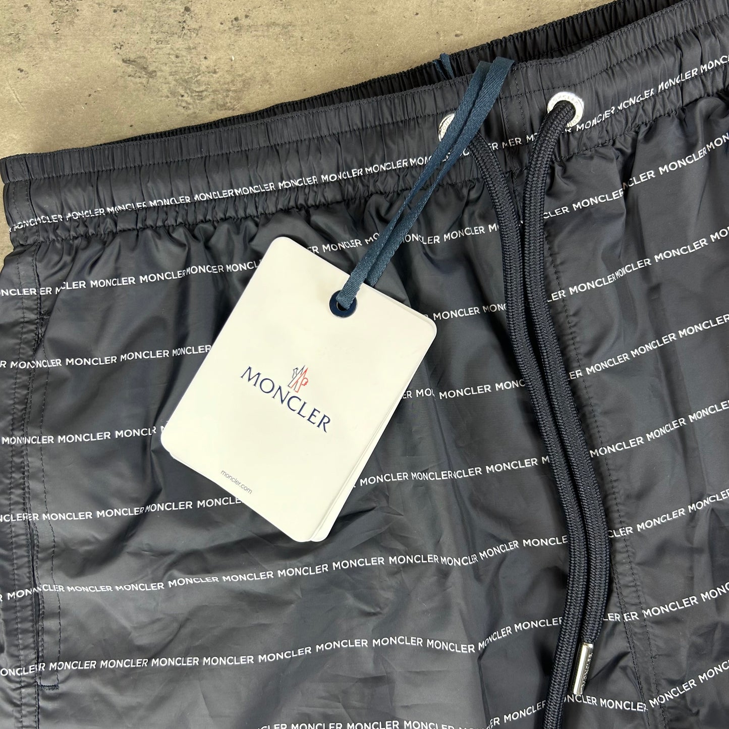 Navy Rubber Logo SwimShorts