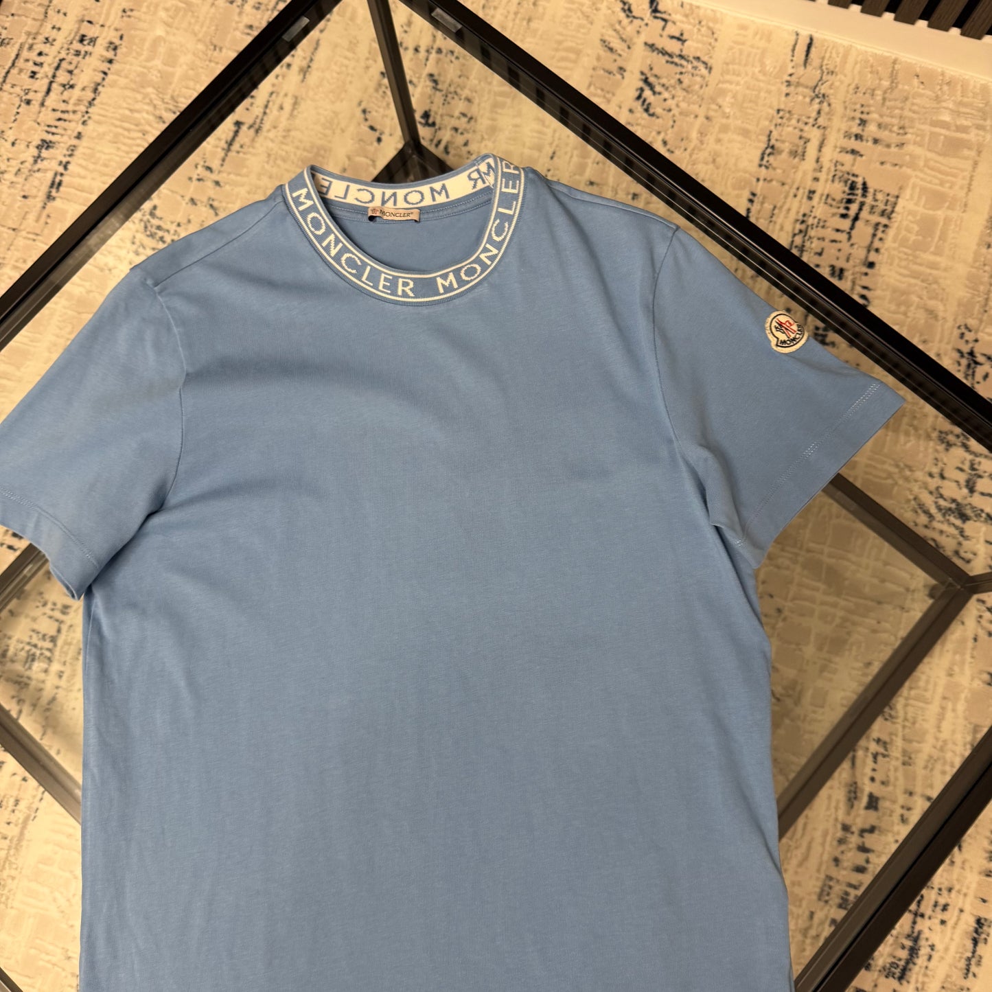Blue Writing Collar T-Shirt