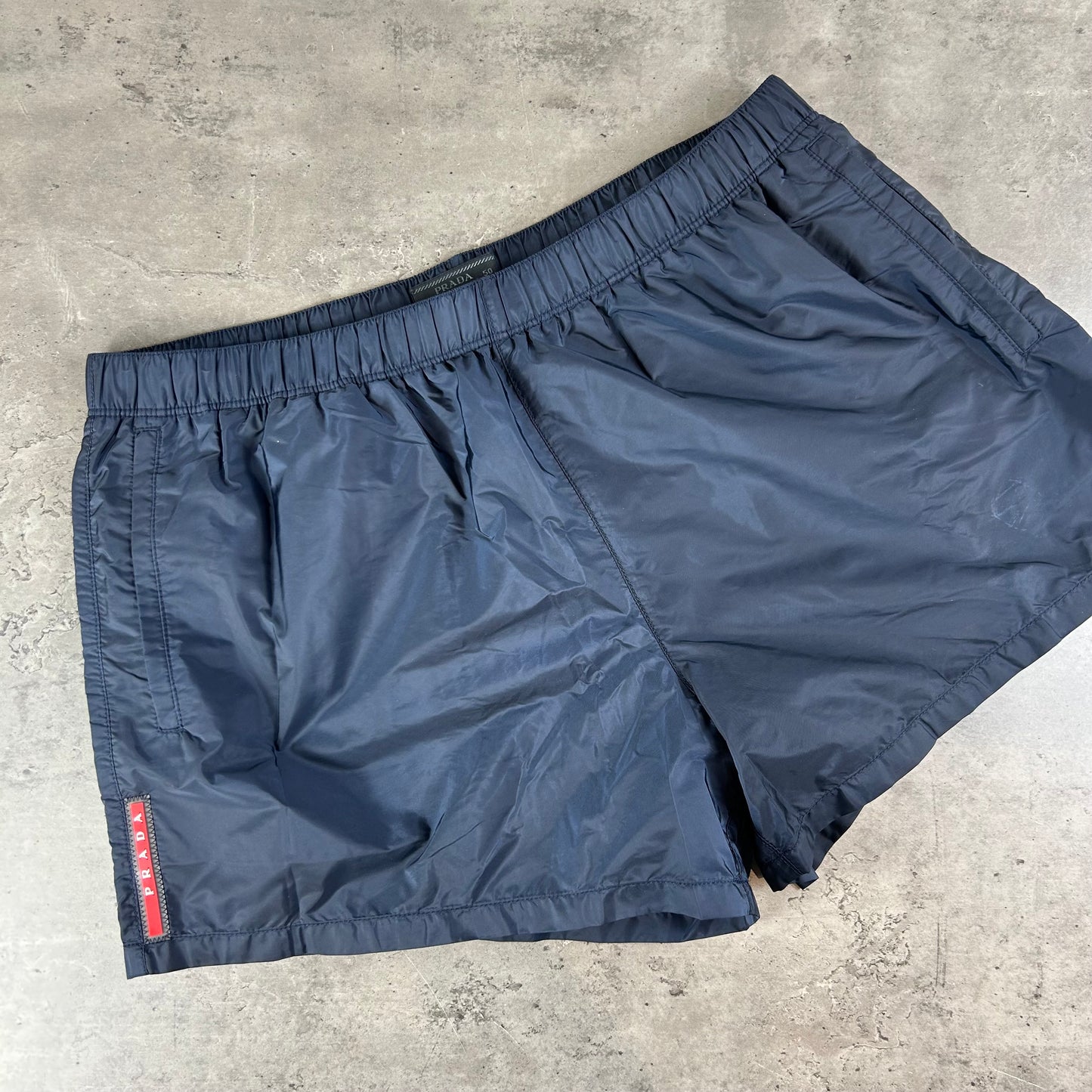 Navy Strip SwimShorts