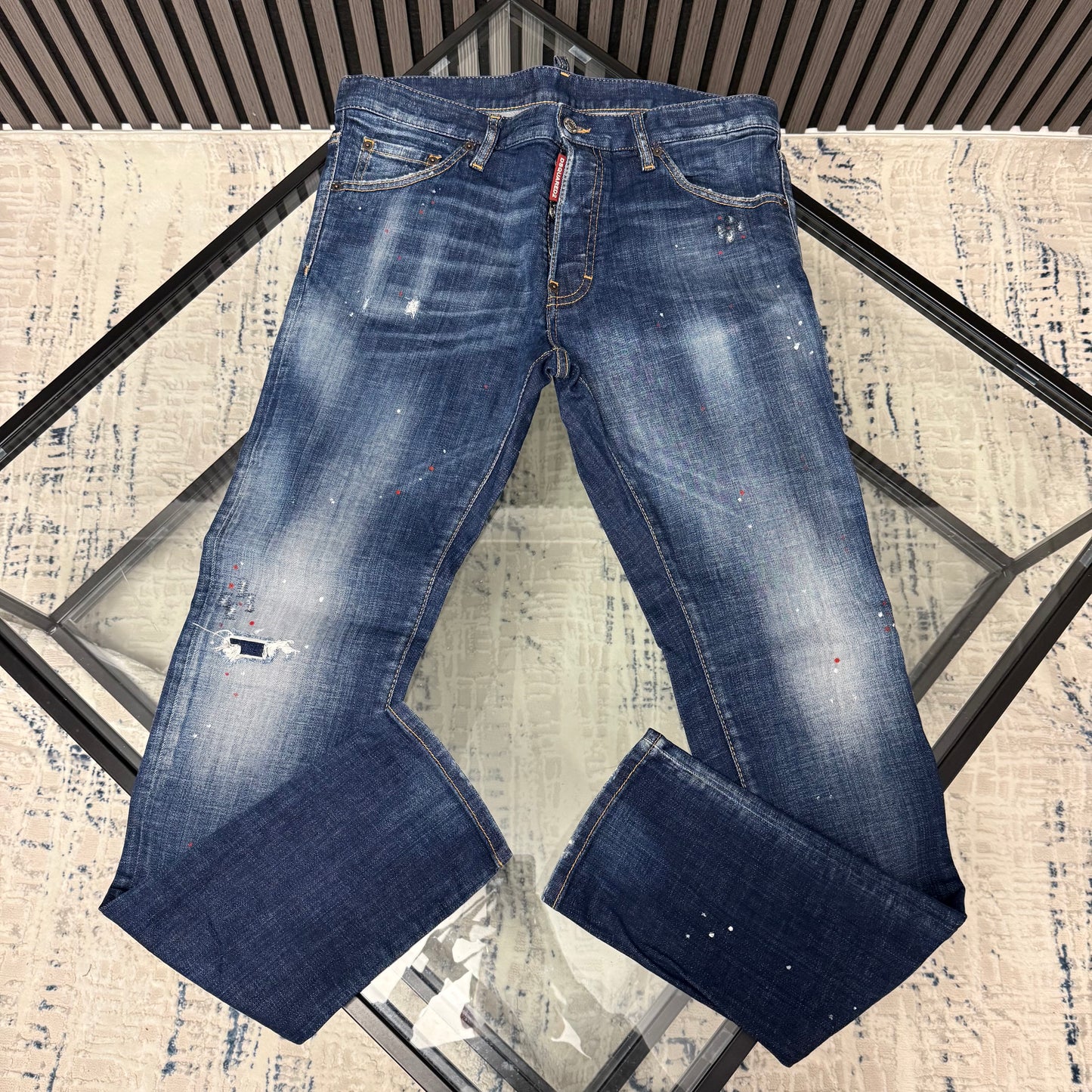 DSQ Red Splatter Jeans