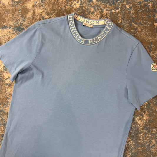 Blue Writing Collar T-Shirt