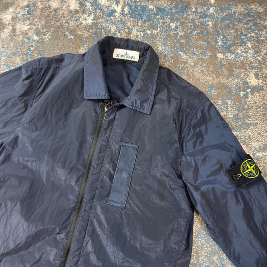 Navy Nylon Overshirt