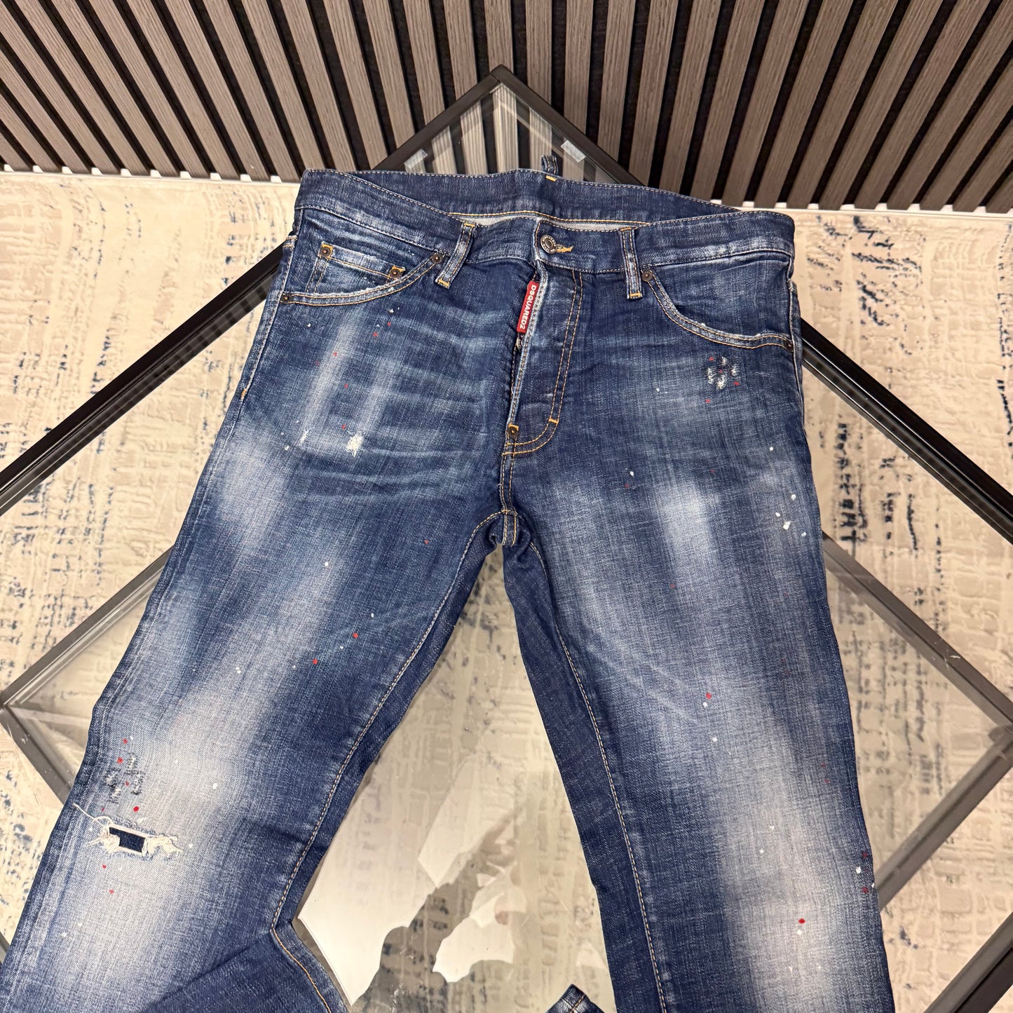 DSQ Red Splatter Jeans