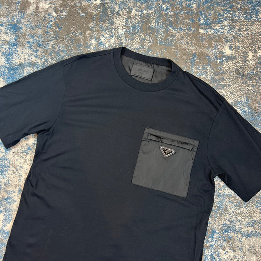 Black Nylon Pocket T-Shirt